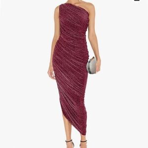 Women's One Shoulder Cocktail Dress Glitter Sexy Ruched Bodycon NWT